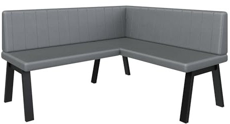 FURNISTAR Eckbank Akiko Metal A - Eckbankgruppe für Ihrem Esszimmer, Küche modern, Sitzecke, Essecke. Perfekt für Küche, Büro und Rezeption. Solide und Starke Verarbeitung. (168x142-Rechts-Soft29)