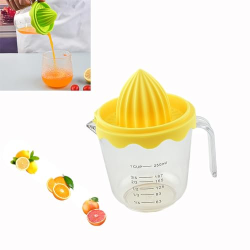 Spremiagrumi arancio limone, spremiagrumi manuale limone, spremiagrumi lime, spremiagrumi arancio, strumento multifunzionale spremiagrumi limone a mano fai da te leggero (Giallo)