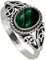 I-be, Malachit Edelstein Ring oval, 925 Silber, im Geschenketui, 103612/6x8 IS (56)