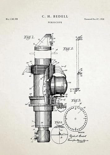 Periskop Blueprint Patent Poster Prints Leinwand Malerei Vintage U-Boot Nautische Wand Kunst Bild Dekor Kein Rahmen-D_50x70cm