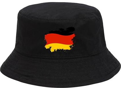 Deutschland Hut EM Fußball 2024 Herren Damen Anglerhut Fischerhut Bucket Hat Europameisterschaft Germany Fanartikel DE Public Viewing EM Deko Kappe Mütze Männer Frauen Fussball DE Land