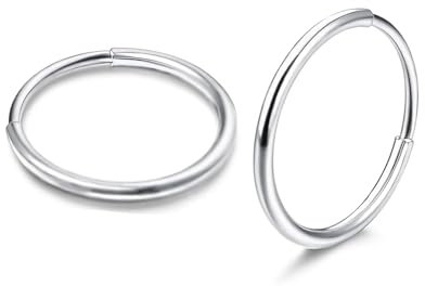 Kritz Ohrringe Damen Creolen Kleine in Silber Hypoallergen - Huggie Helix Cartilage Piercing 8/10/12/14MM für Ohr - Schmuck Geschenke für Frauen (10mm)