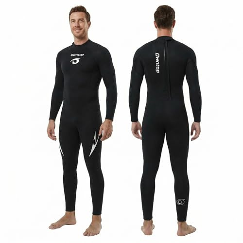 Owntop Combinaison de Plongée en Néoprène 5 mm pour Homme et Femme - Combinaison Pleine Longueur avec Fermeture Éclair dans le Dos, Peau Thermique Flexible