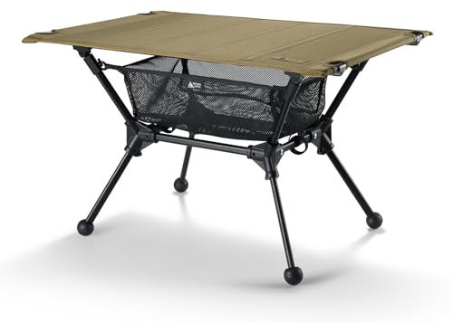 ONETIGRIS Dipper Camping Table, Lightweight Portable Folding Table with Mesh Storage Net, High/Low Options, Ideal for Camping, Hiking, Tailgating, Beach, Picnic, Travel, Backyard
