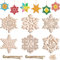 18 Stück Weihnachten Holzanhänger Schneeflocken Weihnachten Deko, Schneeflocke Christbaumschmuck Holz DIY Basteln für Weihnachten Deko Geschenkanhänger