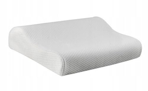 MARPUR Schlafkissen Nackenstützkissen Orthopädisches, Füllung: Schaumstoff härte H3 in Weiß, Kopfkissen Ink. Bezug, Waschbar, Allergikerfreundlich - Anti-Schnarch, Größe 50x35x15/7 cm