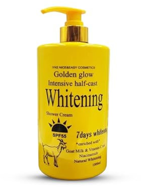 Intensive Golden Glow Half Cast Whitening Shower Gel - Enriched with Goat Milk, Vitamin C, and Niacinamide for Radiant, Even-Toned Skin, 1 Pcs