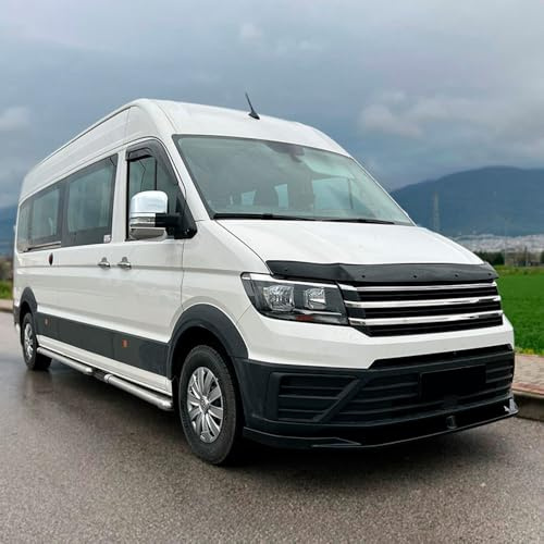 Frontlippe Frontspoiler kompatibel mit VW VOLKSWAGEN Crafter MK2 ab 2017 v2 mit ABE TÜV Schwarz Glänzend