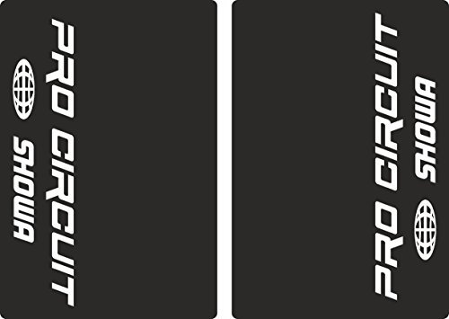 Upper Fork Decal Stickers Graphic Set Compatible with PRO Circuit SHOWA Suspension - Fit All Dirt Bikes - Adhesive Vinyl Black (Matte)