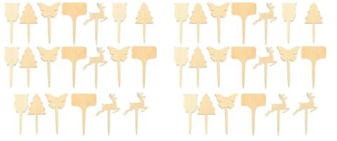 POPETPOP 2 Sätze Pflanzenetikett Aus Holz Gemüsegartenmarkierungen Pflanzenmarkierungsetikett Pflanzenmarkierungen Gartenpflanzenmarker Pflanzen-tags Etiketten Pflanze Bambus 20 Stück * 2