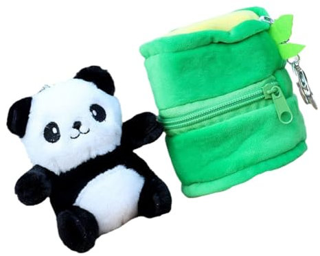 Cabilock Panda Plush Schlüsselanhänger Mit Bambusrohr Anhänger Für Taschen Und Rucksäcke Süßer Schlüsselanhänger Zum Aufhängen Tasche
