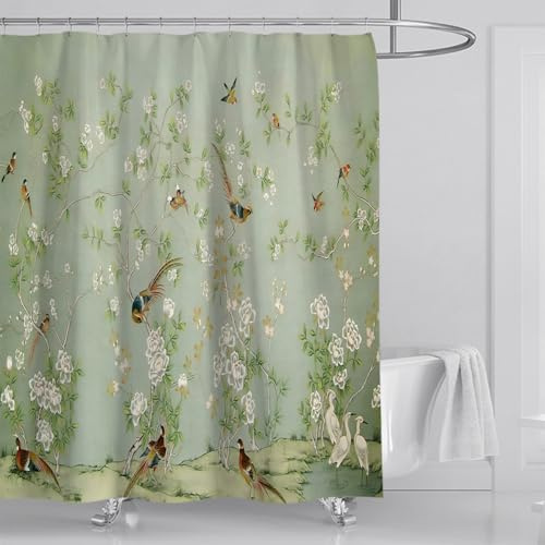 mefound Shower Curtain Waterproof & Mould Resistant Premium Hotel Quality Polyester Bathtub Curtain Weighted Hem & Rust-Proof Grommets 180 x 180 cm with 12 Hooks