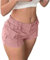 IWOLLENCE Y2K Short cargo en coton pour femme Taille basse avec 2 poches et taille élastique, rose, M