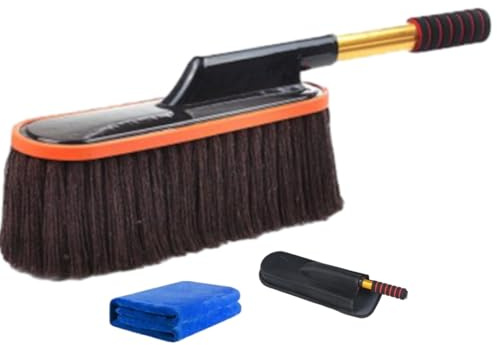 Generico Spolverino per Auto, spolverini in Microfibra, spolverino per Auto con Manico telescopico Estensibile, Esterno con Manico Estensibile AntiGraffio