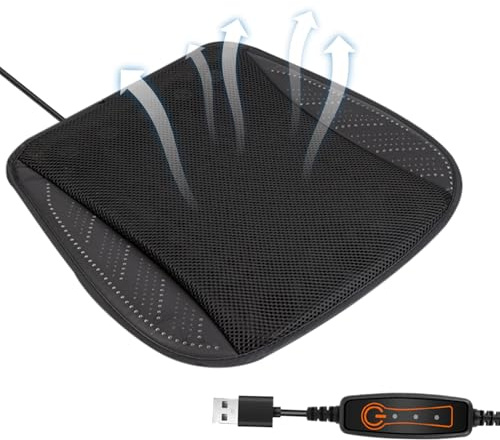 Generisch Bloc de siège ventilé pour voiture, coussin de siège de voiture de refroidissement, coussin de refroidissement ventilé, maille Ice Silde, solution pour temps chaud, trois vitesses de vent