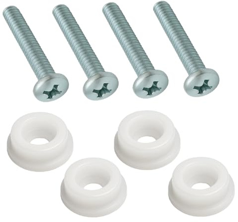 Taskar 4 HEADBOARD BOLTS COMPLETE WITH PLASTIC WASHER - HEADBOARD FIXING SCREW PACK