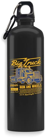 Big Truck Iron Wheels Water Bottle, Beverage Flask, Travel Bottle, Outdoor Sport Bottle