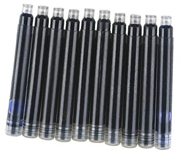 VILLCASE 10pcs Blue Ink Cartridges for Fountain Pen Refills Disposable Standard Ink Refills for Pen Writing