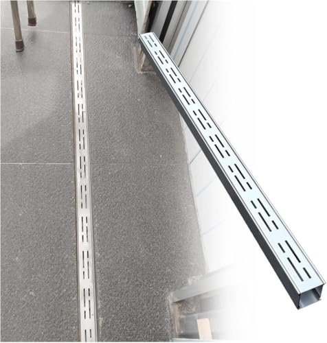 Generisch Entwässerungsrost, Schmale Edelstahl-Entwässerungsrinne Mit Abflussrost, Bodenablauf Für Dusche, Terrasse, Balkon & Garten, Breiten 3,5–20 cm, Einbau-Rinne Mit Endkappen