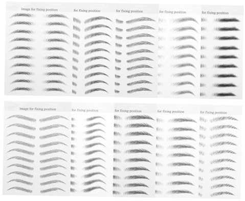 SOLUSTRE 10 Blatt Wasserfeste 3d Augenbrauen Tattoos Transferaufkleber Temporär Selbstklebend für Natürliches Augen Make Up in Haaroptik Schwarz