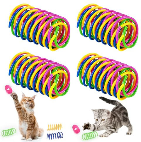 Staranry 80 Stück Katzenspielzeug Spirale | Bunte Katzenspielzeug Selbstbeschäftigung, Katzen Spielzeug, Spirale Spielzeug für Katzen, Kätzchen, Haustiere