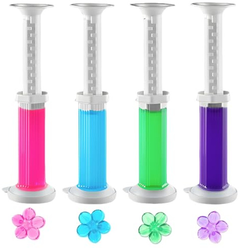 LYITZW 4 Pezzi Timbri in Gel WC Net, Detergente Igienizzante e Deodorante, Fiori Adorabili a Lunga Durata, Per Famiglie e Affitti Brevi, 12 Fiori Per Pezzo