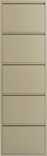 Kare Design Schuhschrank Caruso, Khaki, 173x50x15 cm, Schuhablage, Schuhkipper, Schuhregal, mit 3 Klappen, für 6 Paar Schuhe, Stahl, Schmal, Platzsparend, Hoch, Eingangsbereich