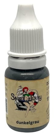 SAILOR JERRY DUNKELGRAU 10ml - vegan - Reach DE + Zertifikat - deutsche Tattoofarbe - INKgrafiX® IG04079 Tattoo INK Dark Grey