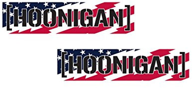 cut-it folientechnik & design #036 / 2X Aufkleber je 12,7x2,9cm Hoonigan USA Drift Burnout Skull Tuning Racing V8 Offroad Vintage Reifen Killer