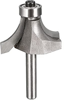 sourcing map Router Bit 1/4 Shank 1 Inch Cutting Dia Round Over Corner 2 Flutes Tungsten Steel for Milling Cutter
