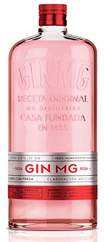 MG Gin Rosa, 700 ml, London Dry, Ideale per un Gin Tonic Premium, con Note Floreali ed Agrumate, con Estratti di Aromi Naturali da Fragole Macerate, Prodotto in Spagna, Idea Regalo, 40% Vol.