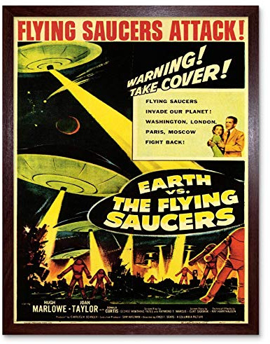 Wee Blue Coo Film Movie Sci Fi Earth Vs Flying Saucers Attack Taylor Marlowe Art Print Framed Poster Wall Decor Kunstdruck Poster Wand-Dekor-12X16 Zoll