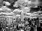 empireposter Silberman Henri Sky Over Manhatten Kunstdruck schwarz-Weiss Foto Manhatten Skyline New York 80x60cm + 2 St Posterleisten Alu 93,5 cm