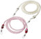 nuosen 2PCS Eyeglass Chains Holders Beaded Glasses Cord, Anti-slip Glasses Neck Cord Sunglasses Strap Lanyard Imitation Pearl Beaded Eyewear Strap