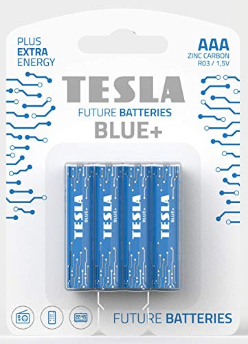 Blue Zinc Carbon Battery AAA (R03, Micro Pencil Battery, Blister) Pack of 4