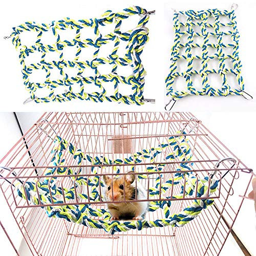 Yitaocity Geflochtene Hängematte für Ratten, Frettchen, Chinchilla, Hamster, Spielzeug, mit 4 Haken