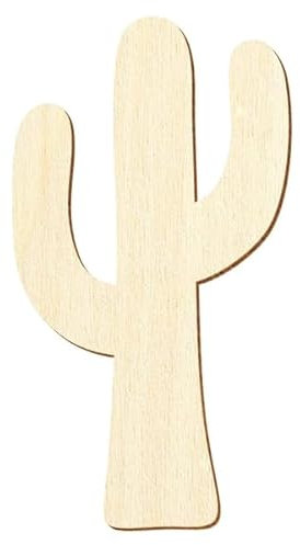 Cactus de madera – Decoración para manualidades 3 – 50 cm, tamaño: 12 cm, paquete con 50 unidades