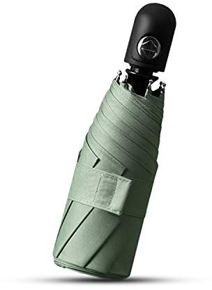 Galatée Mini Paraguas Plegable Mini Automático Serie UV Protección Paraguas Bloqueador Solar de Doble Capa con 8 Esqueleto de Paraguas UPF 50+ (Verde Oscuro)