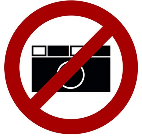 STROBO Lot de 25 autocollants pour photographie interdite avec protection UV pour l'extérieur et l'intérieur Photographie 9,5 x 9,5 cm