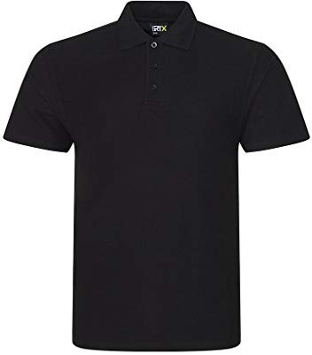 Men Classic Polo Shirt, Short Sleeve Plain Tee Top, Casual Polo Shirt for Workwear, Sports, Tough Gardening, Building, Perfect Workwear Gift for Builders, Electricians (Black, 3XL)