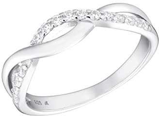 Amor Ring 925 Sterling Silber Damen Ringe, mit Zirkonia synth., Silber, Kommt in Schmuck Geschenk Box, 2035627