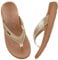 ONCAI Orthotic Flip Flops for Women,Comfortable Strap Arch Support Summer Beach Flip Flops with Soft Cushion Yoga Foam Rubber Soles Gold Size 4
