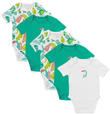 schlummersack Kurzarm Baby Body Set 100% Bio Baumwolle Tropical Größe 68 3-6 Monate | 5 Stück Body Baby Mädchen - Sommer Babybody Kurzarm Bio Baumwolle | Baby Bodys Mädchen, Bodys Baby Mädchen Pack