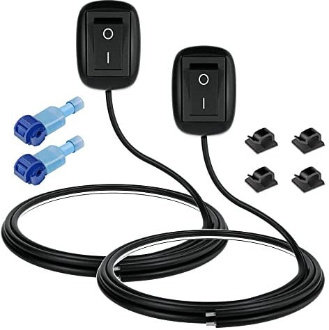 Gebildet 2Stück 12V-230V/10A SPST Wassertropfenform Pastenschalter, Aus-/Einschalter für Nebelscheinwerfer, Neonlichter, LED-Lichtleiste (mit 1m Kabel)(Patent No.015001381)