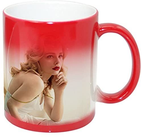 Ocadeau Mug céramique blanc et rouge personnalisé photo – Mug qui change de couleur au contact de la chaleur – Mug rouge magique avec impression photo