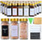 JARXSUN Glass Spice Jars with Label, 24Pcs Spice Jars with Shaker Lids-4 oz Gold Spice Seasoning Jars Bottles Containers Set for Spice Rack (24)