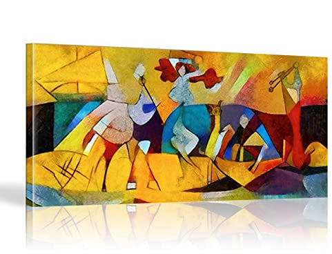 HOLEILUCK Berühmte Kunstwerke von Picasso HD-Druck Abstrakte gerahmte Wandkunst Leinwand Ölgemälde Bilder Pablo Picasso Wandkunst 24x50in/60x126cm