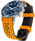 Kai Tian Langlebige zwei Ton Silikon gebogene Enden 20mm Rennsport Gummi Uhrenarmbänder Armband Orange (Schwarze Stich+Schwarze Schnalle) für Männer Frauen