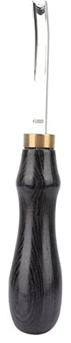 Biseladora de Bordes de Cuero, Biseladora de Bordes de Cuero Portátil con Mango de Madera, 4/6/8/10 MM de Boca Ancha de Cuero Afilado Skiver Edge Skiving DIY Craft Tool para (negro 6mm)