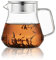 CNGLASS One-Touch Glass Teapot,20oz(600ml) Glass Tea Kettle with Stainless Steel Filter Lid,Stovetop Safe Tea Maker for Loose Leaf Tea
